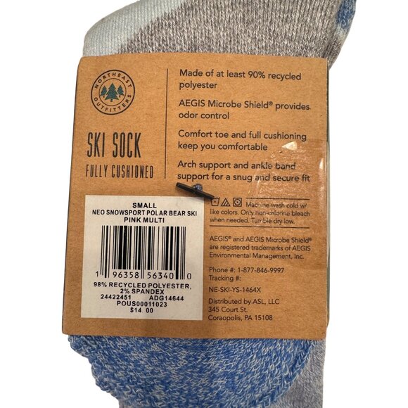 2- Northeast Outfitters 13c - 4 Youth Ski Socks Neo Snowsport Polar Bear Fully C - Picture 5 of 5